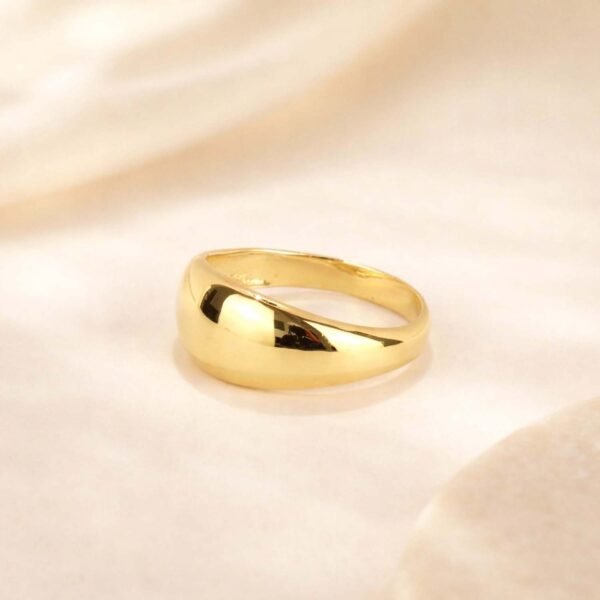 Gold Dome Ring, Gold Plated Sterling Silver Ring