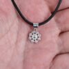 Sterling Silver Flower Mandala Pendant Necklace, Dainty Solar System Charm, 10mm Sterling Silver Flower Mandala Pendant Necklace