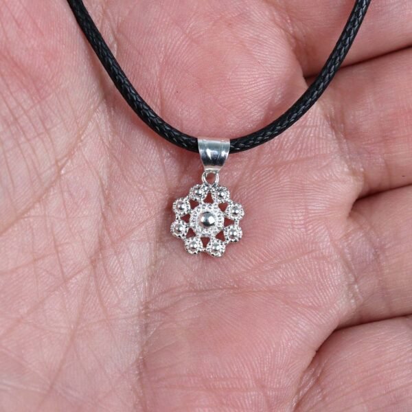 Sterling Silver Flower Mandala Pendant Necklace