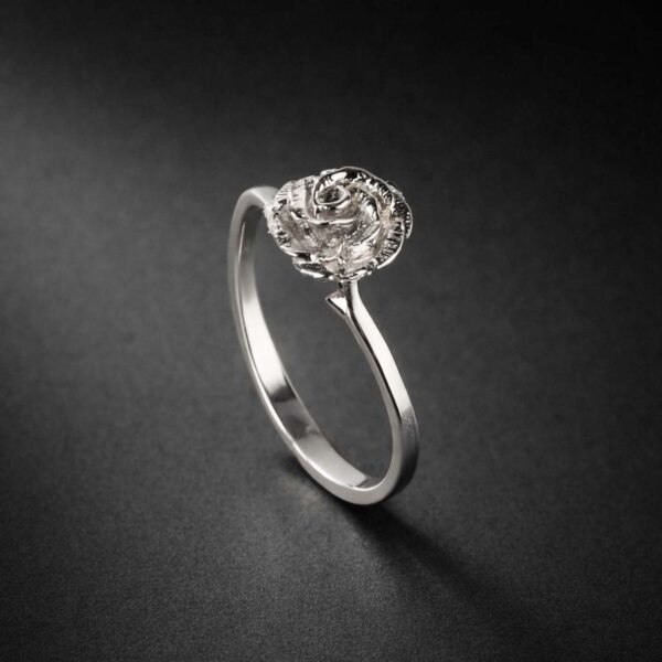 Sterling Silver Rose Ring with Thorns