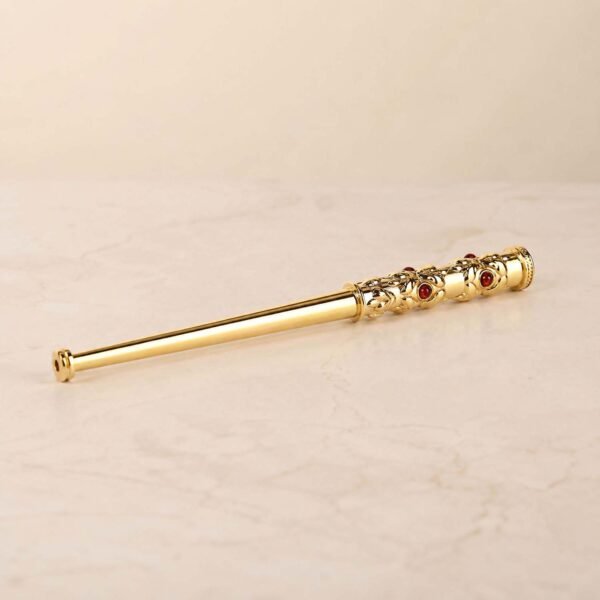 Cigarette Holder for Slim Size Cigarettes with Garnet Stones, Vintage Style, Made of Brass