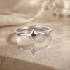 Sterling Silver Star Ring, Twisted Band Jewelry, Modern Minimalistic Design, Sizes 3-12 Sterling Silver Star Ring