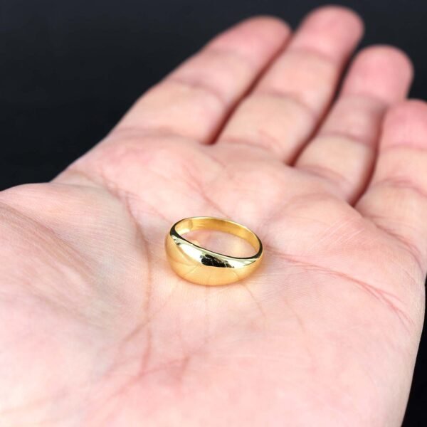 Gold Dome Ring, Gold Plated Sterling Silver Ring