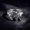 Adjustable Sterling Silver Dachshund Ring