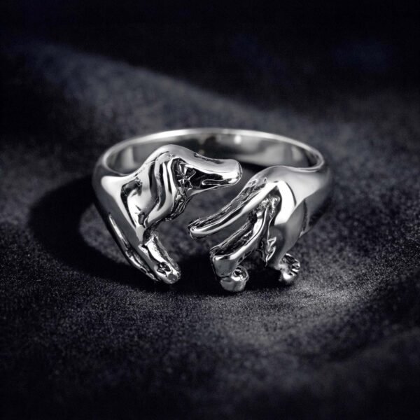 Adjustable Sterling Silver Dachshund Ring