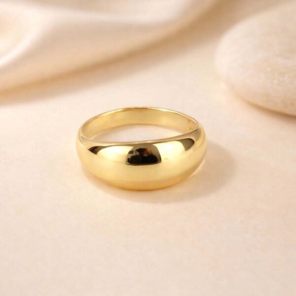 Gold Dome Ring, Gold Plated Sterling Silver Ring