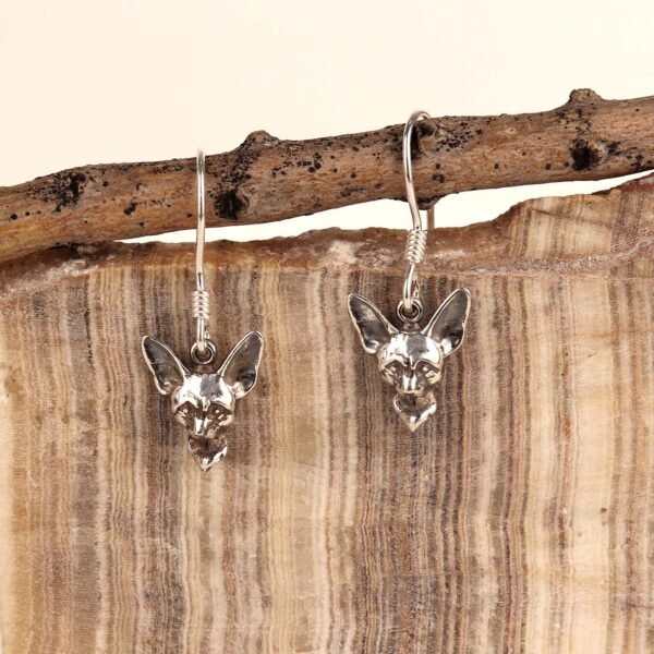 Fennec Fox Earrings - Sterling Silver Dangle Earrings