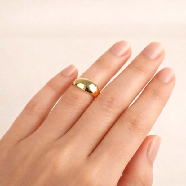 Gold Dome Ring, Gold Plated Sterling Silver Ring