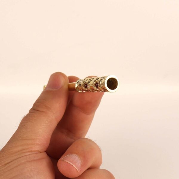 Cigarette Holder for Slim Size Cigarettes with Garnet Stones, Vintage Style, Made of Brass