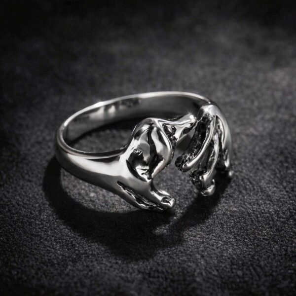 Adjustable Sterling Silver Dachshund Ring