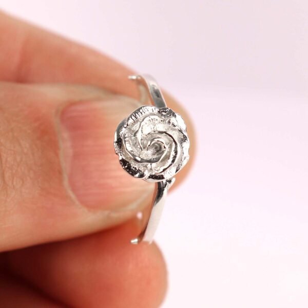Sterling Silver Rose Ring with Thorns