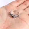 Sterling Silver Amethyst Ring, Vintage Floral Engraved Band, Nature Jewelry, Sizes 4-12 Sterling Silver Amethyst Ring