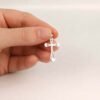 Sterling Silver Cross Necklace, Gothic Cross Pendant, Minimalist Christian Jewelry, Unisex Cross Charm, Celtic Style Necklace, 30*17mm Sterling Silver Cross Necklace, Gothic Cross Pendant, Minimalist Christian Jewelry