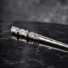 Handmade sterling silver cigarette holder with black onyx cabochons for slim cigarettes