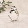 Panda Ring, Sterling Silver Handmade Wrap Ring, Sizes 6-11 panda ring sterling silver