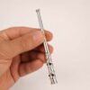 Handmade sterling silver cigarette holder with black onyx cabochons for slim cigarettes